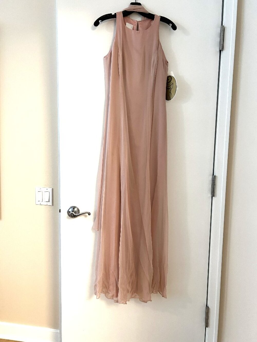 Watters + Watters - Unaltered Silk Bridesmaid Dress - with Silk Scarf - Vintage